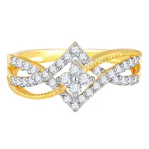 GIVA 14K Yellow Gold Sparkling Rhapsody Diamond Ring,Fixed Size,US-6| Diwali Gifts for Women & Girls| With Certificate of Authenticity & BIS-Hallmarked Gold Jewellery | 6 Months Warranty*