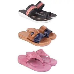 Women's Comfortable Sandal,Casual Lightweight Sandal for Everyday Wear | CL-(COMBO-3)-1992-1981-1984-5-EURO-36