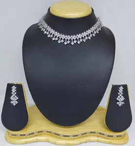 American Diamond Necklace (Silver)