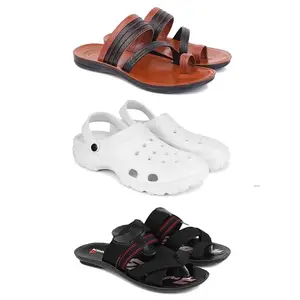 DRACKFOOT Men's Sandals | Lightweight Wear| Stylish & Easy to Wear For Men's GRT-SAN-(3-COMBO)-3151-3122-3128-7