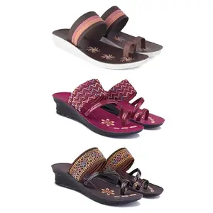 Women's Sandals | Lightweight Wear| Stylish & Easy to Wear For Women'S PCV-SAN-(COMBO-3)-1990-1949-1951-6
