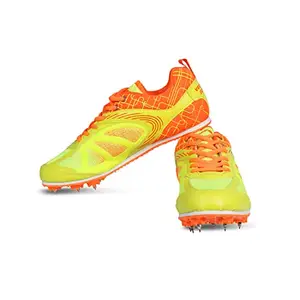 Vector X Bolted Running Spike Shoe for Men with Removeable Spike Green-Orange