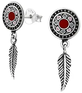 Via Mazzini 92.5-925 Sterling Silver Traditional Look Dangle Stud Earrings for Women And Girls Pure Silver (ER0315)