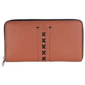 Leather Street Women Zip Round Wallet