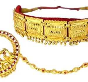 Traditional gold Plated Pahadi Guluband/Garhwali Guluband/Kumauni Guluband With Nath for women