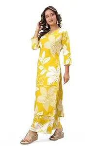 MS VHCK ENTERPRISE Women's Rayon Straight Printed Kurta with Palazzo