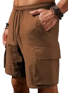 Leriya Fashion Cotton Cargo Shorts for Men | Cargo Men Short's | Casual Comfort Black Bermuda Pant Shorts | Breathable Chino Half Pant Short's | Perfect for Beach & Summer Outfits