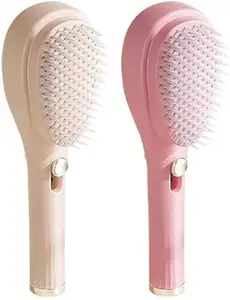 SACHI GLASS Hair Cleaning Brush, Portable Comb Cleaner with Double Sided Bristles, Easy Hair Remover for Combs & Hairbrushes, Compact & Durable Tool Pink Pic.1