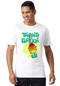 Wear Your Opinion Men's Premium Cotton Printed Half Sleeve T-Shirt (Design : Thand Rakh,White,Medium)