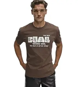 RINO7 Premium Cotton Graphic Printed T Shirt for Man | 240 GSM Regular Fit Round Neck Heavyweight Casual Streetwear Tee | Stylish & Luxury Fit Summer Fashion T Shirt for Men Gym Workout