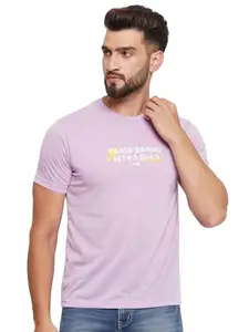 UBX Men's Half Sleeve Printed Round Neck T-Shirt Has A Short SleeveBZRREX1-LV_L Purple