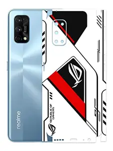 AtOdds - Realme 7 Pro Mobile Back Skin Rear Screen Guard Protector Film Wrap (Coverage - Back+Camera+Sides) (Rog Red)
