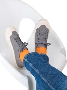 Styli Men's Grey Canvas Lace Up Casual Shoes