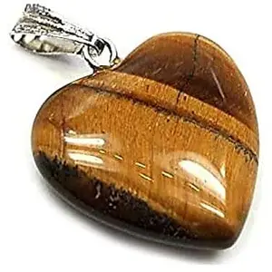 Divinity Healing Crystals Original Tiger Eye Stone Heart Shaped Unisex Pendant to Harness Courage and Strength & Release Hesitation