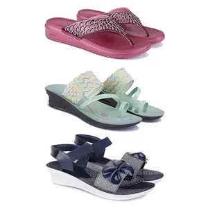 Women's Comfortable Sandal,Casual Lightweight Sandal for Everyday Wear | (COMBO-3)-1886-1954-1972-5-EURO-36