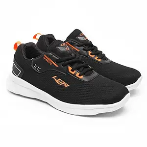 Lancer Mens ACTIVE-105 Black Running Shoe - 8 UK (ACTIVE-105BLK-ORG-8)