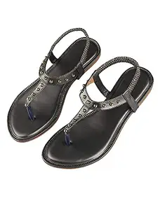 WalkTrendy Womens Dark-Grey Sandals - 8 Uk (Wtwf371_Dark-Grey_41)
