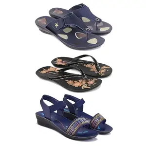 Trendy Open-Toe Sandals for Women – Soft Padded Footbed, Summer Wear | (COMBO-3)-1973-O20-1935-7