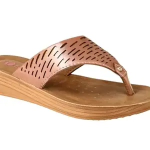 AEROBLU Pink Synthetic Casual Flexible Thong Strap Lightweight Open Toe Dotted Design Flat Slipper For Women (AELA97-PINK-37)