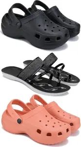 BERSACHE Extra Soft Classic Casual Slippers for Women with Regular wear | Ultra Soft & Flexibility Technology | Combo(P)-7068-1946-7066 Multicolor