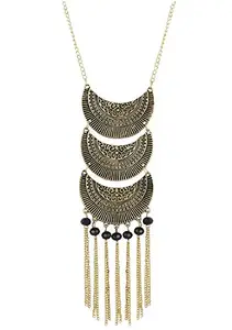 Foxy Trend Afghani Designer Turkish Style Vintage Oxidised German Silver Tribal Necklace Pandeant Antique Jewellery Set For Girls & Women Boho Gypsy