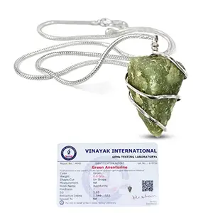 Reiki Crystal Products AAA Certified Natural Green Aventurine Pendant Wire Wrapped Crystal Stone Locket with Metal Chain for Unisex (Color : Green)