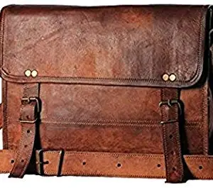 Znt bags Leather Laptop Messenger Bag Handcrafted Easy Portable for Unisex