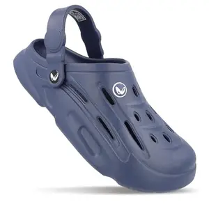 WALKAROO Men's Casual Stylish EVA Clogs with Adjustable Strap WC8810 Navy Blue