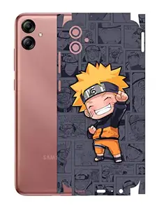 AtOdds - Samsung Galaxy M04 Mobile Back Skin Rear Screen Guard Protector Film Wrap (Coverage - Back+Camera+Sides) (Naruto)