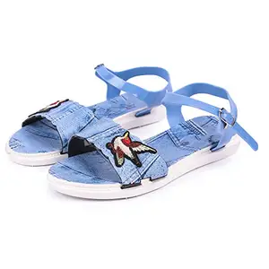 brauch Women's Blue Denim Bird Sandal (36)
