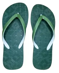 Daily use - ultra light and soft women's flip flops - Block Print pattern (BT Sqr) (Olive Green, UK Footwear Size System, Adult, Women, Numeric, Medium, 6)