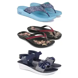 Women's Comfortable Sandal,Casual Lightweight Sandal for Everyday Wear | (COMBO-3)-1888-O18-1972-8-EURO-39