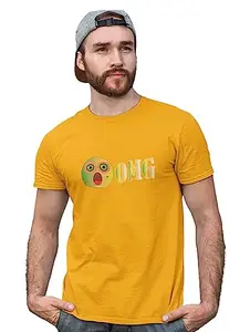 Danya Creation Shocked Emoji Printed T-Shirt (Yellow) - Clothes for Emoji Lovers - Suitable for Fun Events - Foremost Gifting Material for Your Friends and Close Ones