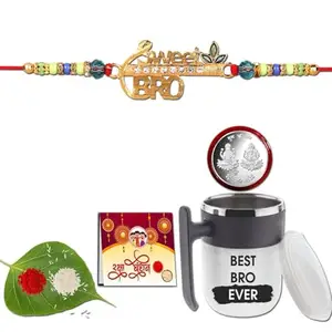 Anshri Rakhi with Mug, Rakhi for Brother, Rakhi Combo,Rakhi with Gift Mug,Rakhi Set,Degine Mug 0054
