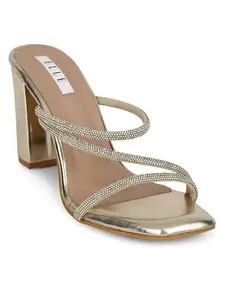 ELLE Women's Sultan Heeled Sandal-3 Kids UK (EL-MU-W-124 Gold)