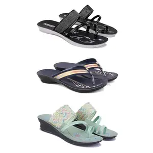 Women's Comfortable Sandal,Casual Lightweight Sandal for Everyday Wear for women's(GR-(COMBO-3)-1946-1957-1954-8)