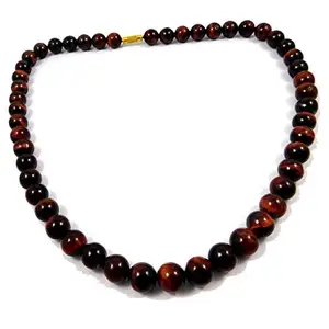 Zoya Gems & Jewellery 8MM Red Tiger Eye Necklace for Men, Beaded Choker Red Tiger Eye Necklace. Beaded Necklace. For Gift