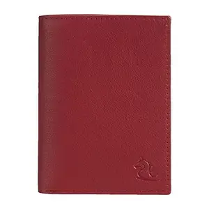 KARA Men's Cherry Color Wallet Genuine Leather Wallets for Men with 6 Card Holder Slot