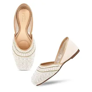 JM LOOKS Fashion Women White Stylish Casual Fancy Bellies Attractive Design Comfortable Sole For Womens & Girls