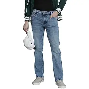 The Indian Garage Co Men Bootcut Solid Mid-Rise Stretchable Jeans