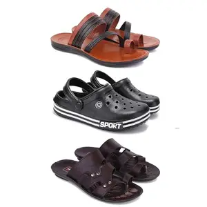 DRACKFOOT Men's Sandals | Lightweight Wear| Stylish & Easy to Wear For Men's GR-SAN-(3-COMBO)-3151-3014-3125-7