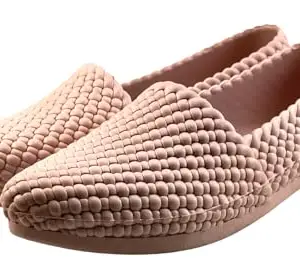 FLITE Women's Rubber EVA Sole Belly Shoes | Comfortable & Stylish Belly for Daily Use (Pink, UK Footwear Size System, Adult, Women, Numeric, Medium, 8)