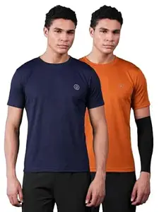 CHKOKKO Gym T Shirts for Men Workout Activewear Solid Quick Dry Sports Tshirt for man Breathable Lightweight Half Sleeve Regular Fit Round Neck Running Boys T Shirt