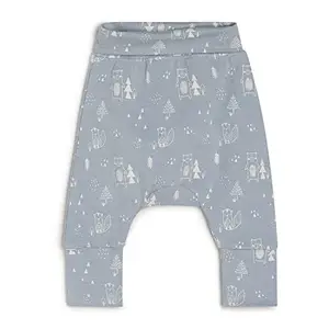 Chayim Pyjama with Rib Foldover Waistband and Foldover Cuff Blue Printed (6-9 Months)