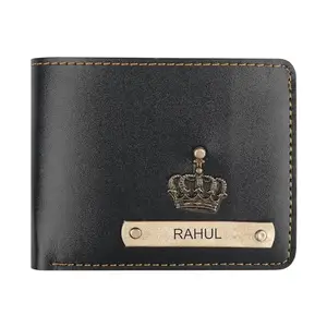 NAVYA ROYAL ART Customized Wallet Gifts for Men Leather Wallet for Men and Boys | Personalized Wallet with Name & Charm Purse (Black 02)