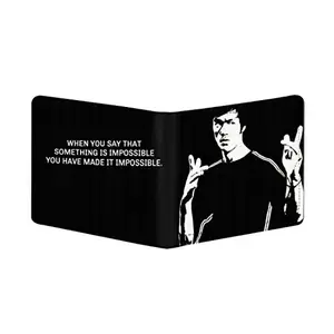 Bhavithram Products Bruce Lee Design Black Canvas, Artificial Leather Wallet-PID34404