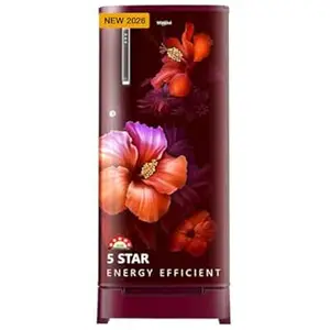 Whirlpool 184 L 5 Star Direct-Cool Single Door Refrigerator with Intellisense Inverter Compressor (205 WDE ROY 5S Inv WINE SPRING-Y, Red, 2026 Model)