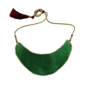 MAYA FASHION Multi Colour Kundun Stud Velvet Necklace Elegant Necklace for Girls & Women | Wedding | Festival All Occasions (Sku-nec6209)