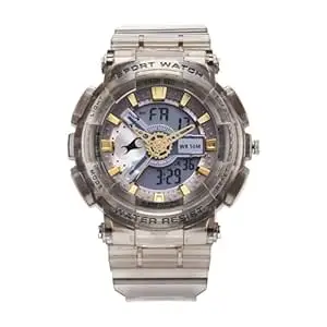 Fastrack StreetStyle Analog Digital Dial Translucent Grey PU Strap Watch for Guys - 38116PP02