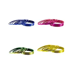 MAYA FASHION Multi Plain Brass Bangle Combo Bangle Set for Women | Traditional & Party & Wedding Wear Bangles | Stylish & Lightweight Bangles for Women & Girls for (Sku-ban17637)
